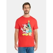 DISNEY Christmas Mickey Mouse Men’s and Big Men's Graphic Tee, Sizes S-3XL