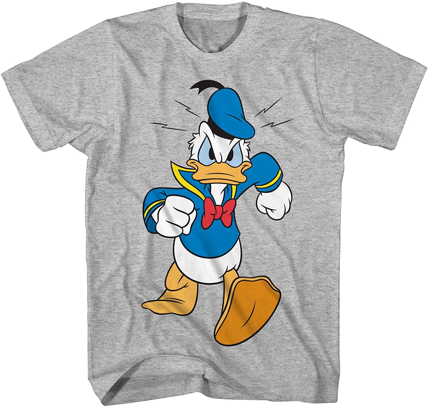 Disney Mens Donald Duck Shirt, Classic Graphic Donald Duck T-shirt Heather  – L