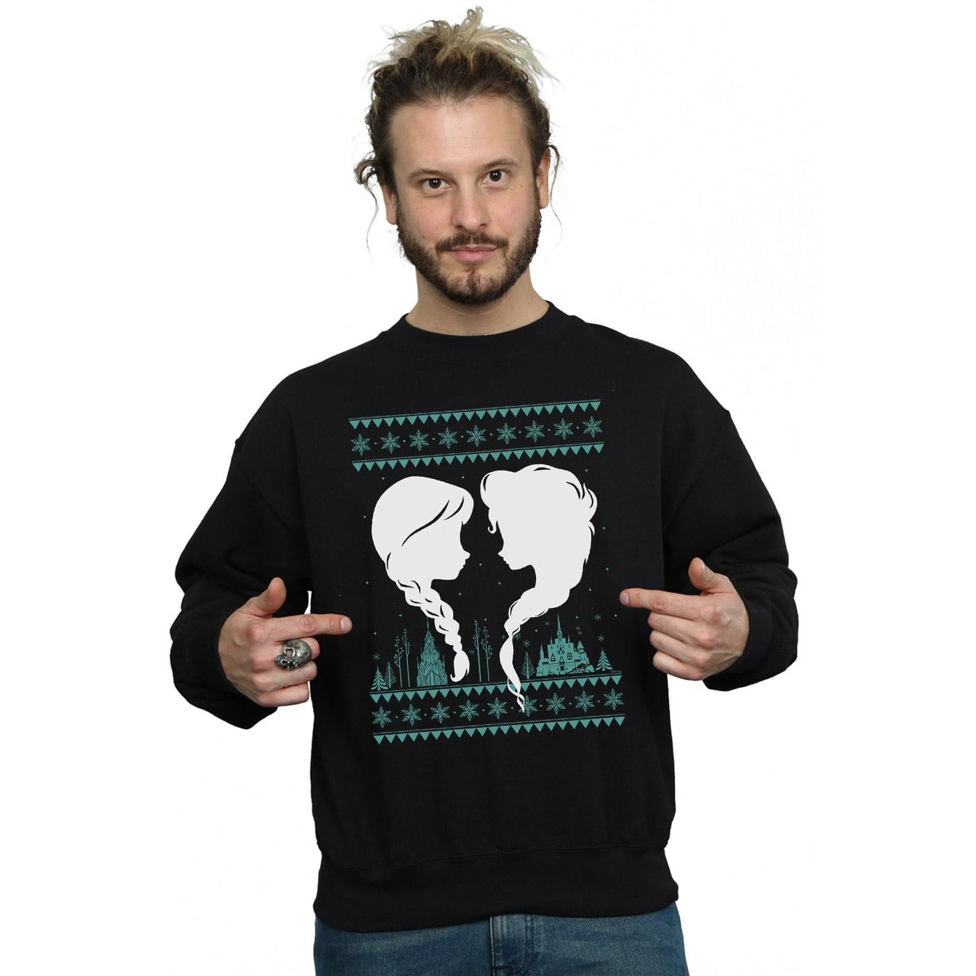Disney Mens Frozen Christmas Sisters Sweatshirt