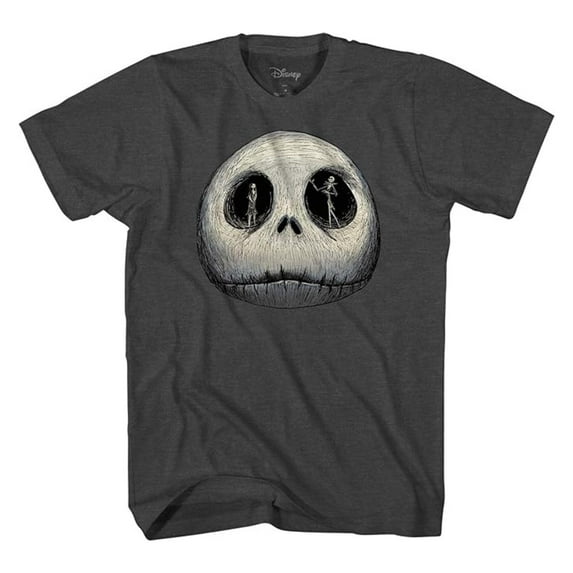 Disney Mens Jack Skellington Shirt, The Nightmare Before Christmas Tee Charcoal – L