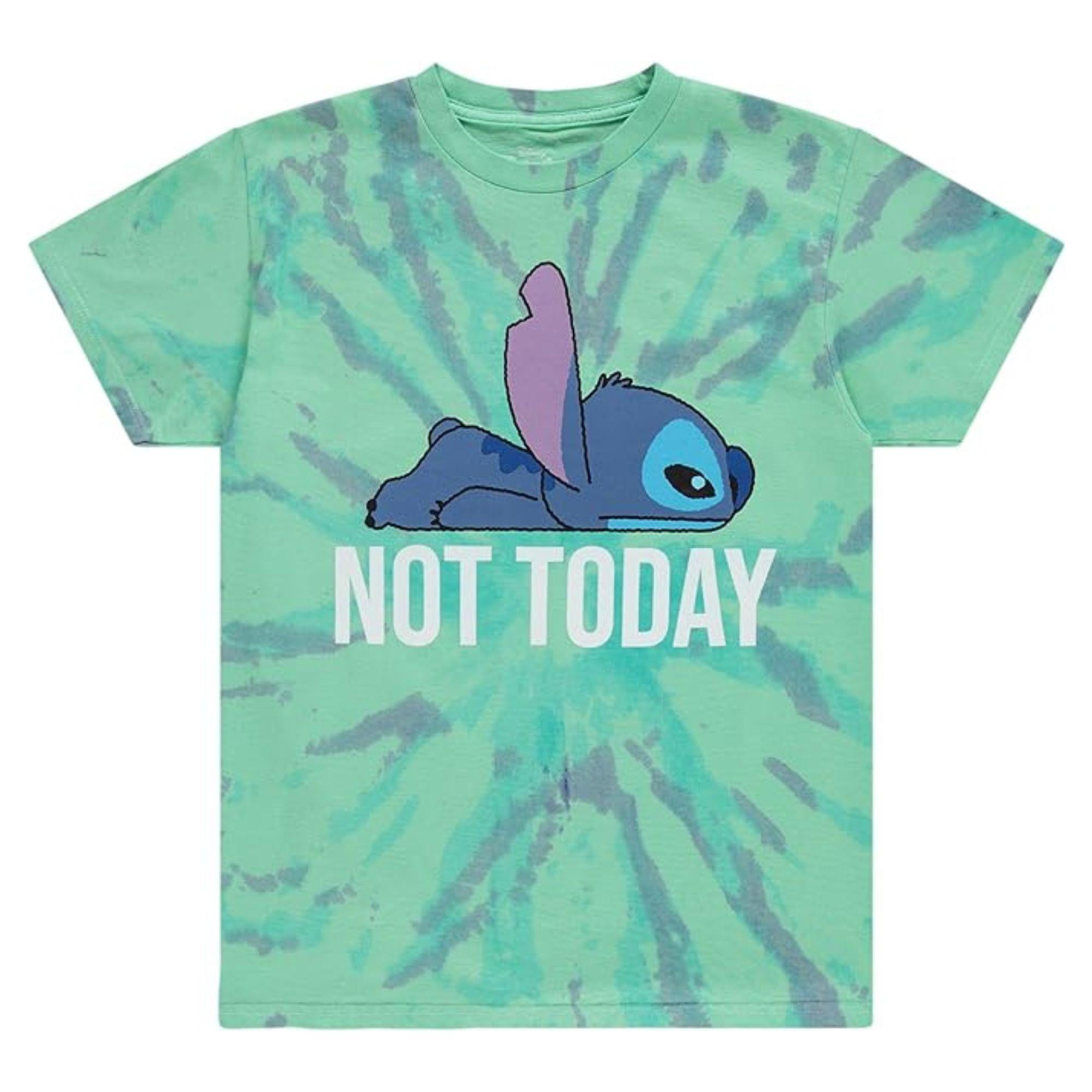 Disney Mens Lilo and Stitch Shirt, Classic Stitch T-Shirt Green Tie Dye ...