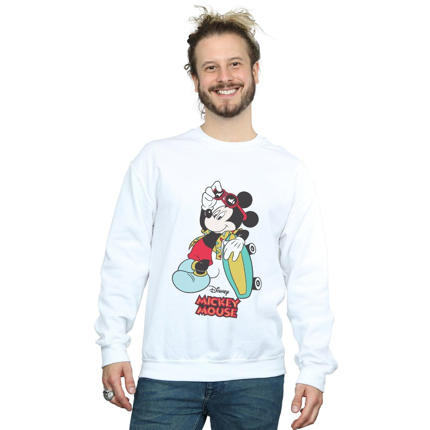 Disney Mens Mickey Mouse Skate Dude Sweatshirt