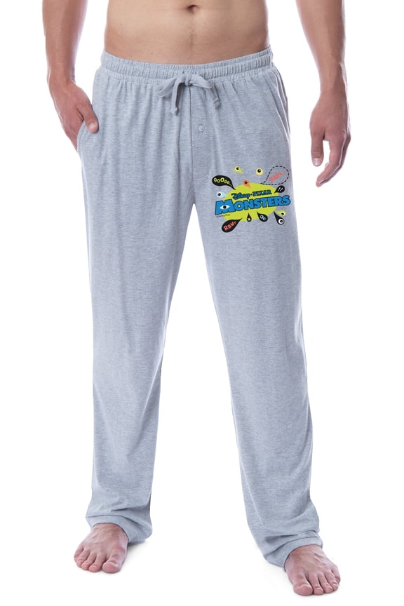 Disney Mens' Monsters, Inc. Movie Film Logo Title Sleep Pajama Pants