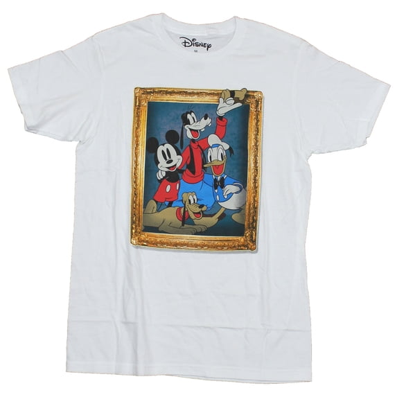 Disney Mens T-Shirt - Mickey Mouse Goofy Donald Duck Framed Pictured (Medium)