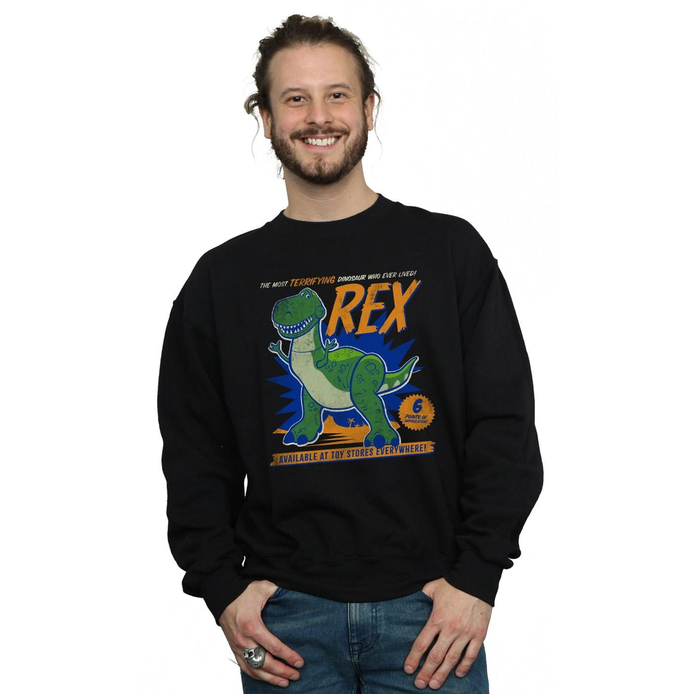 Disney Mens Toy Story 4 Rex Terrifying Dinosaur Sweatshirt
