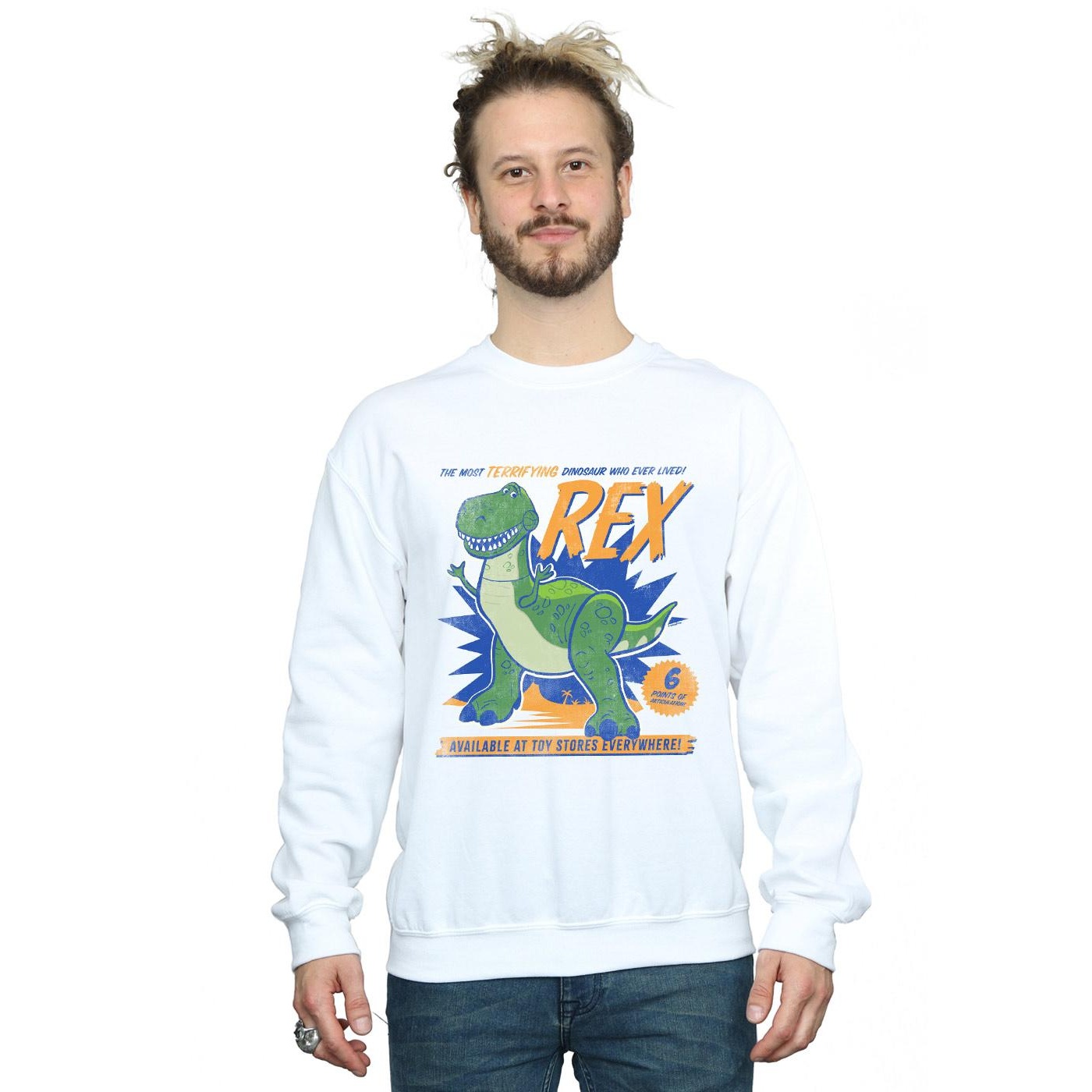 Disney Mens Toy Story 4 Rex Terrifying Dinosaur Sweatshirt