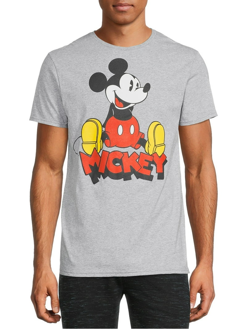Disney Mens Vintage Mickey Graphic T-Shirt Short Sleeve