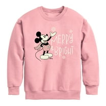 Disney - Merry And Bright Mickey Mouse - Toddler & Youth Crewneck Fleece Sweatshirt