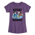 thumbnail image 1 of Disney - Merry And Bright - Toddler & Youth Girls Short Sleeve Graphic T-Shirt, 1 of 5