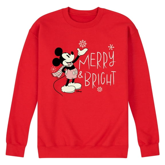 Disney - Merry And Bright Vintage Mickey Mouse - Men's Crew Fleece Sweatshirt Sweatshirt
