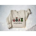 thumbnail image 1 of Disney Merry Christmas Sweatshirt, Disneyland holiday Shirt, Mickey and Minnie Christmas Sweater, Gift For Holiday,Sand Color,Size L, 1 of 5