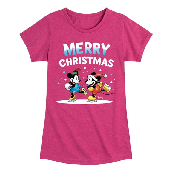 Disney - Merry Christmas - Toddler & Youth Girls Short Sleeve Graphic T-Shirt