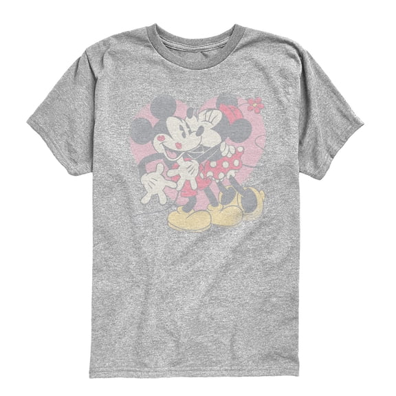 Disney - Mickey & Minnie Kisses - Youth Boys Short Sleeve Graphic T-Shirt