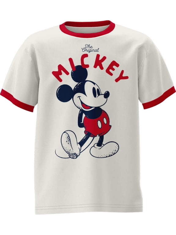 Boys Mickey Mouse Cotton Graphic Ringer Tee, Sizes XS-XL