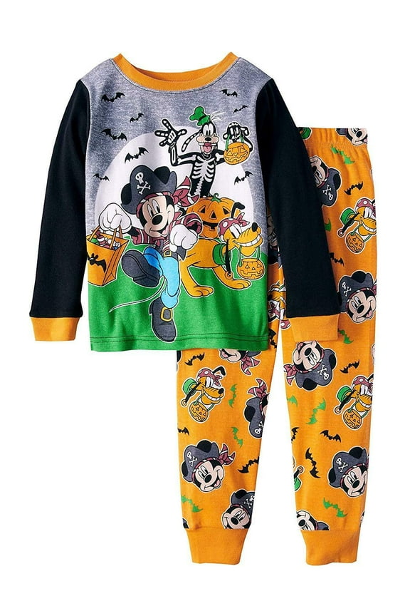 Mickey 2 PC Halloween Long Sleeve Tight Fit Cotton Pajama Set Boy Size 5T