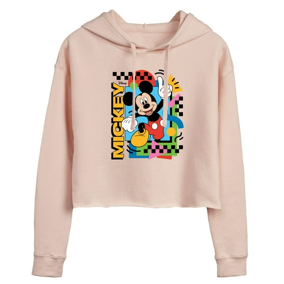 Disney - Mickey 90s Nostalgia - Juniors Cropped Pullover Hoodie
