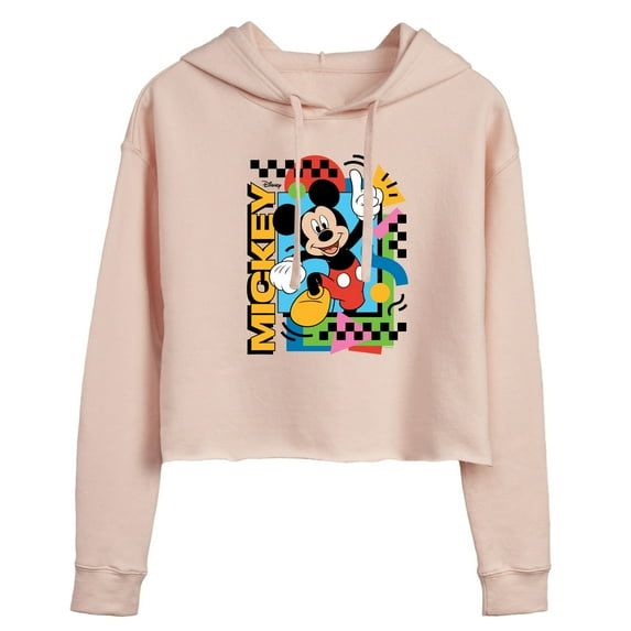Disney - Mickey 90s Nostalgia - Juniors Cropped Pullover Hoodie