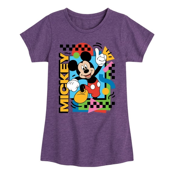 Disney - Mickey 90s Nostalgia - Toddler & Youth Girls Short Sleeve Graphic T-Shirt