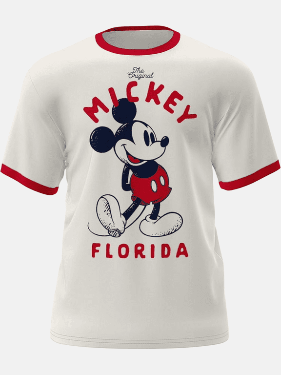 Mickey Mouse Adult Ringer Tee Shirt, XS-XL (Unisex)