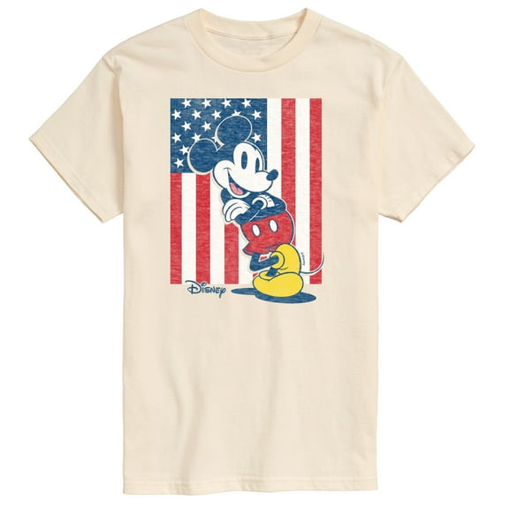 Disney - Mickey American Flag - Men's Short Sleeve Graphic T-Shirt