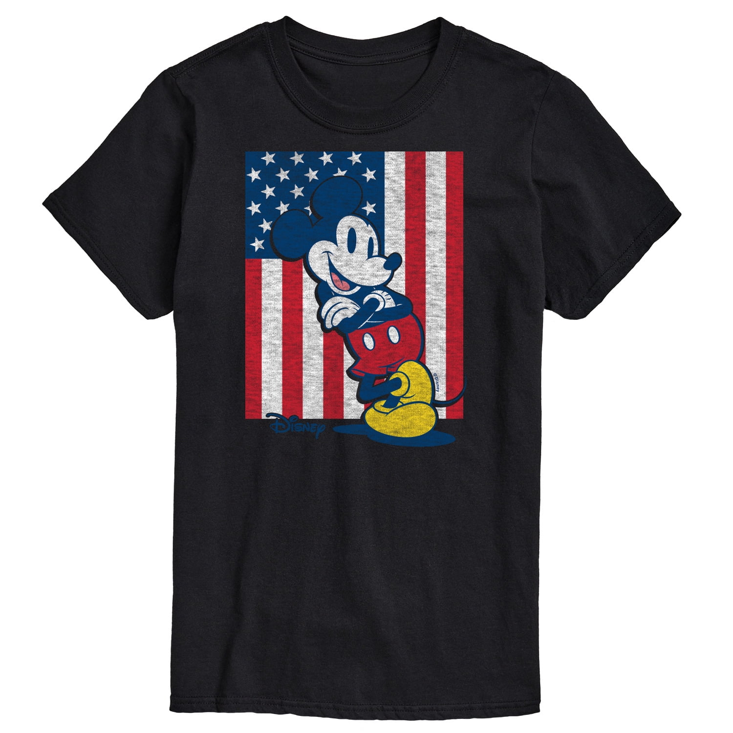 Disney - Mickey American Flag - Men\'s Short Sleeve Graphic T-Shirt