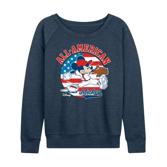 Disney - Mickey Americana Baseball - Women's Lightweight French Terry Long Sleeve Shirt