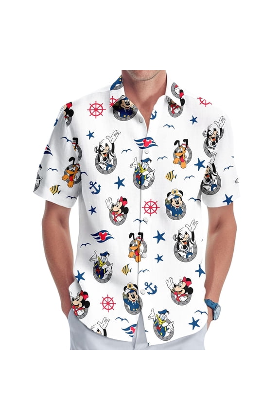 Disney Mickey And Co Cruise Hawaii Shirt, Mickey And Minnie Cruising Button Shirt, Disney Vacation, Disney Cruise Shirt, Gift For Him