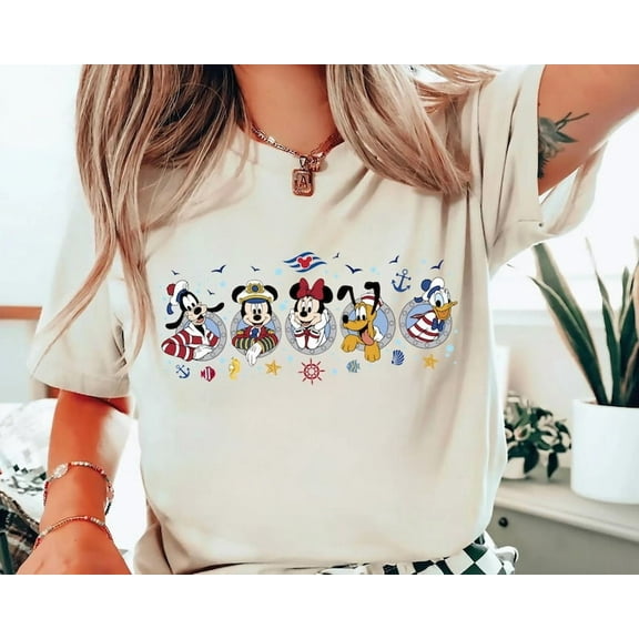 Disney Mickey And Co Cruise Shirt Mickey And Minnie Cruising T-shirt Disney Vacation, Disney Cruise, Family Matching,Sand Color,Size L