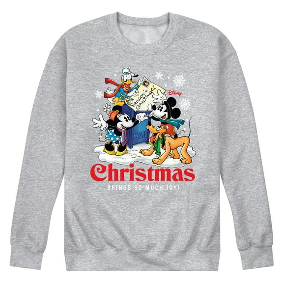 Disney - Mickey And Friends Christmas Brings So Much Joy - Men's Crew Fleece Sweatshirt Sweatshirt