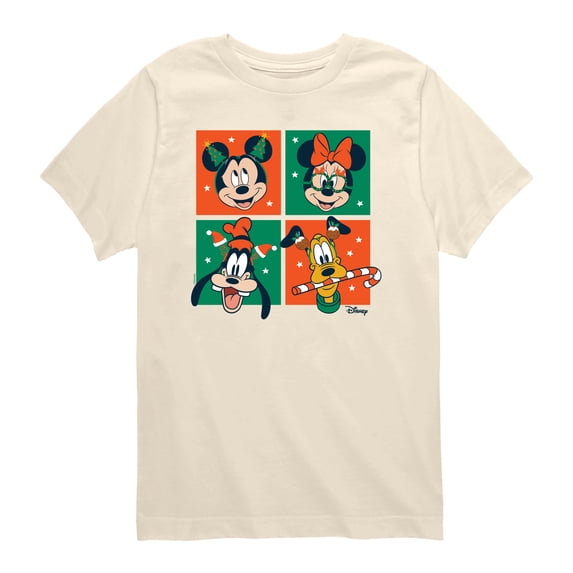 Disney - Mickey And Friends Christmas Grid - Toddler Boys Short Sleeve Graphic T-Shirt