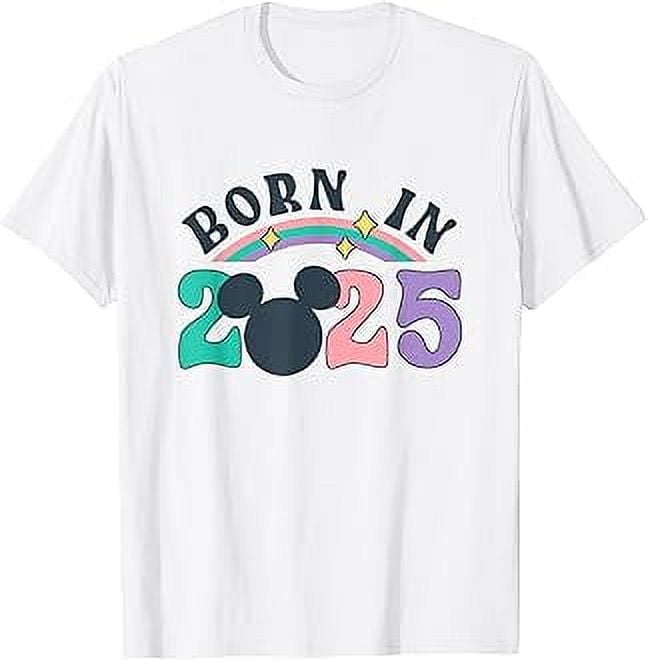 Disney Mickey And Friends Cute Born In 2025 Big Chest Logo TShirt