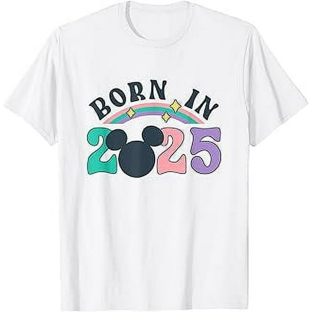 Disney Mickey And Friends Cute Born In 2025 Big Chest Logo TShirt