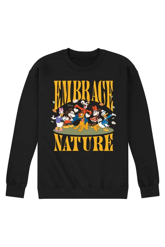 - Mickey And Friends Embrace Nature - Men's Crew Fleece Sweatshirt