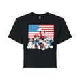 thumbnail image 1 of Disney - Mickey And Friends Flag - Juniors Cropped Cotton Blend T-Shirt, 1 of 5