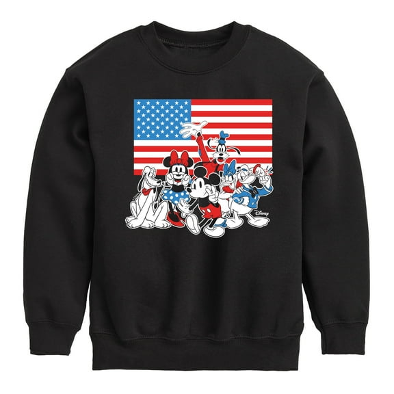 Disney - Mickey And Friends Flag - Toddler & Youth Crewneck Fleece Sweatshirt