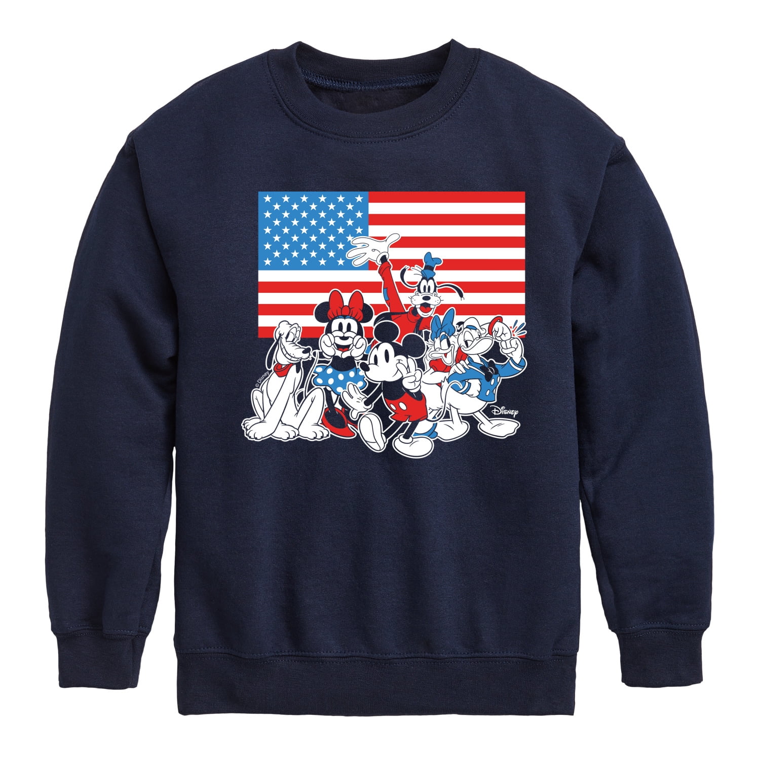 Disney - Mickey And Friends Flag - Toddler & Youth Crewneck Fleece ...