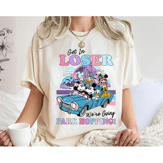 Disney Mickey And Friends Get In Loser Unisex Adult Kid Shirt 11092403 ,Natural Color,Size 2XL