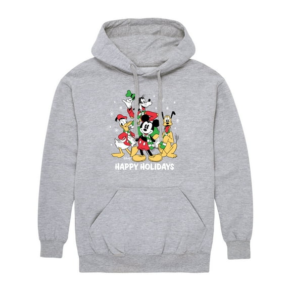 Disney - Mickey And Friends Happy Holidays Group - Men's Fleece Pullover Hoodie