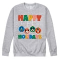 thumbnail image 1 of Disney - Mickey And Friends Happy Holidays Ornaments - Men's Crew Fleece Sweatshirt Sweatshirt, 1 of 5