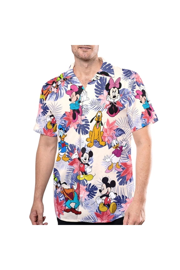 Disney Mickey And Friends Hawaiian Shirt, Disneyland Tropical Hawaiian Shirt, Mickey Minnie Trip Vacation Shirt, Minnie Summer Button Up