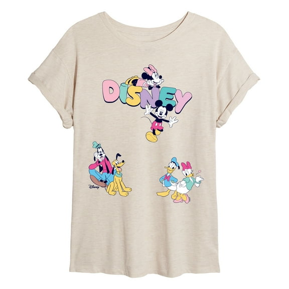 Disney - Mickey And Friends Oversized - Womens Oversized Graphic T-Shirt