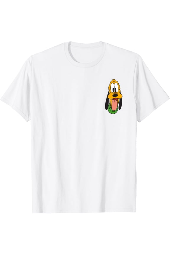 Disney Mickey And Friends Pluto Face Small Pocket T-Shirt