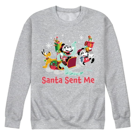 Disney - Mickey And Friends Santa Sent Me - Men's Crew Fleece Sweatshirt Sweatshirt