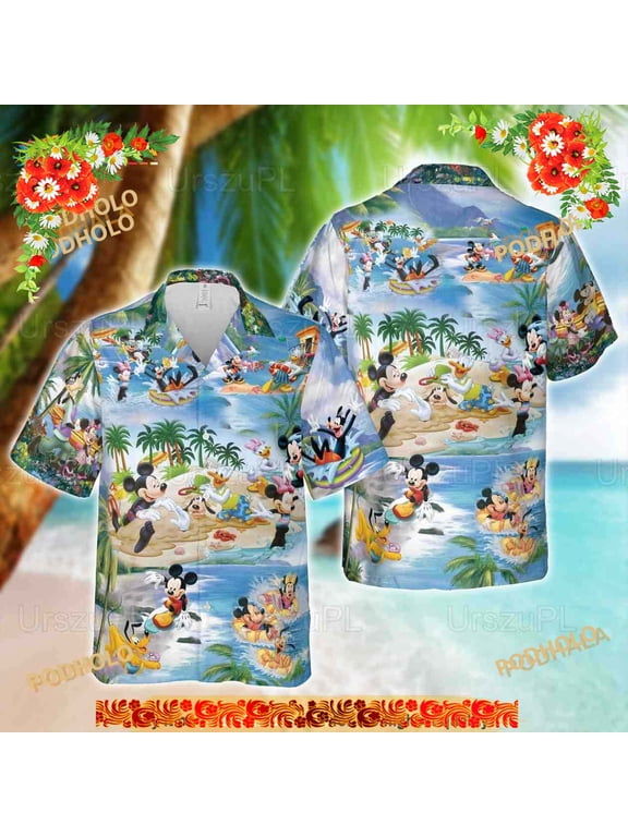 Disney Mickey And Friends Summer Vacation Shirt, Mickey Button Down Shirt
