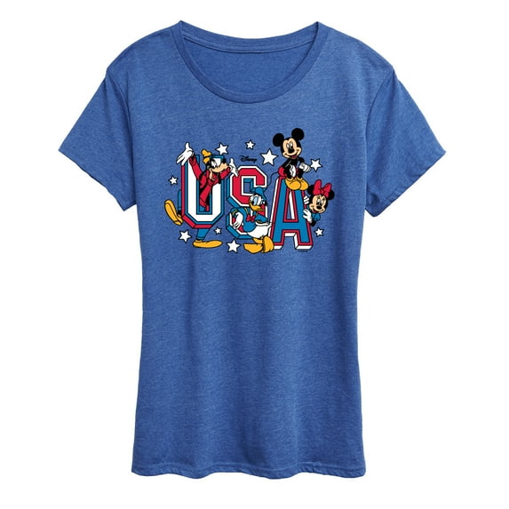 Disney - Mickey And Friends Usa - Women's Short Sleeve Graphic T-Shirt