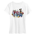 thumbnail image 1 of Disney - Mickey And Friends Usa - Women's Short Sleeve Graphic T-Shirt, 1 of 4