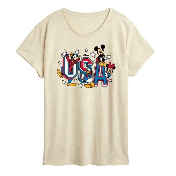 Disney - Mickey And Friends Usa - Women's Short Sleeve Graphic T-Shirt