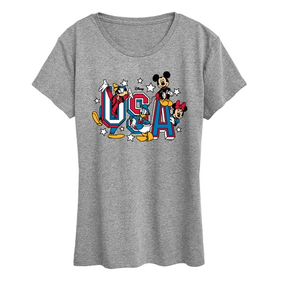 Disney - Mickey And Friends Usa - Women's Short Sleeve Graphic T-Shirt