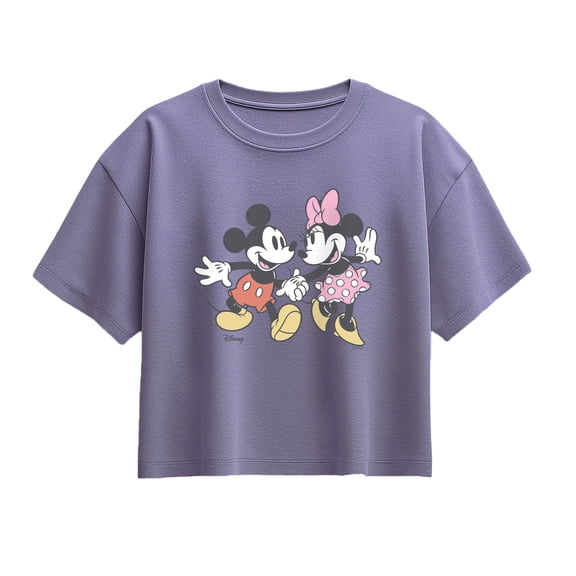 Disney - Mickey And Friends Girls' Short Sleeve Boxy Graphic T-Shirt
