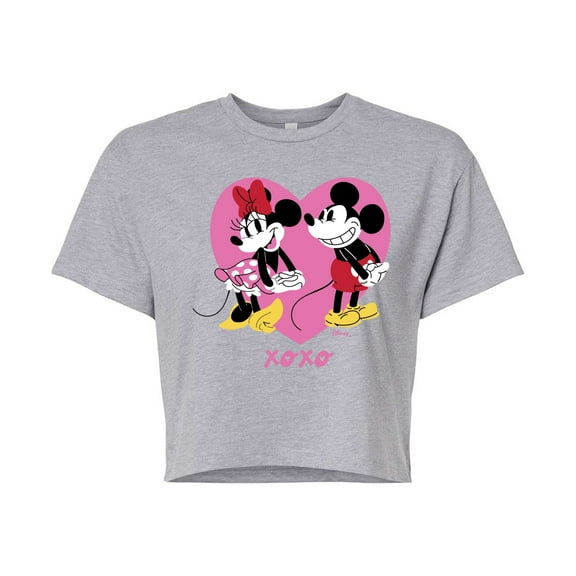Disney - Mickey And Minnie Heart - Cropped Tee
